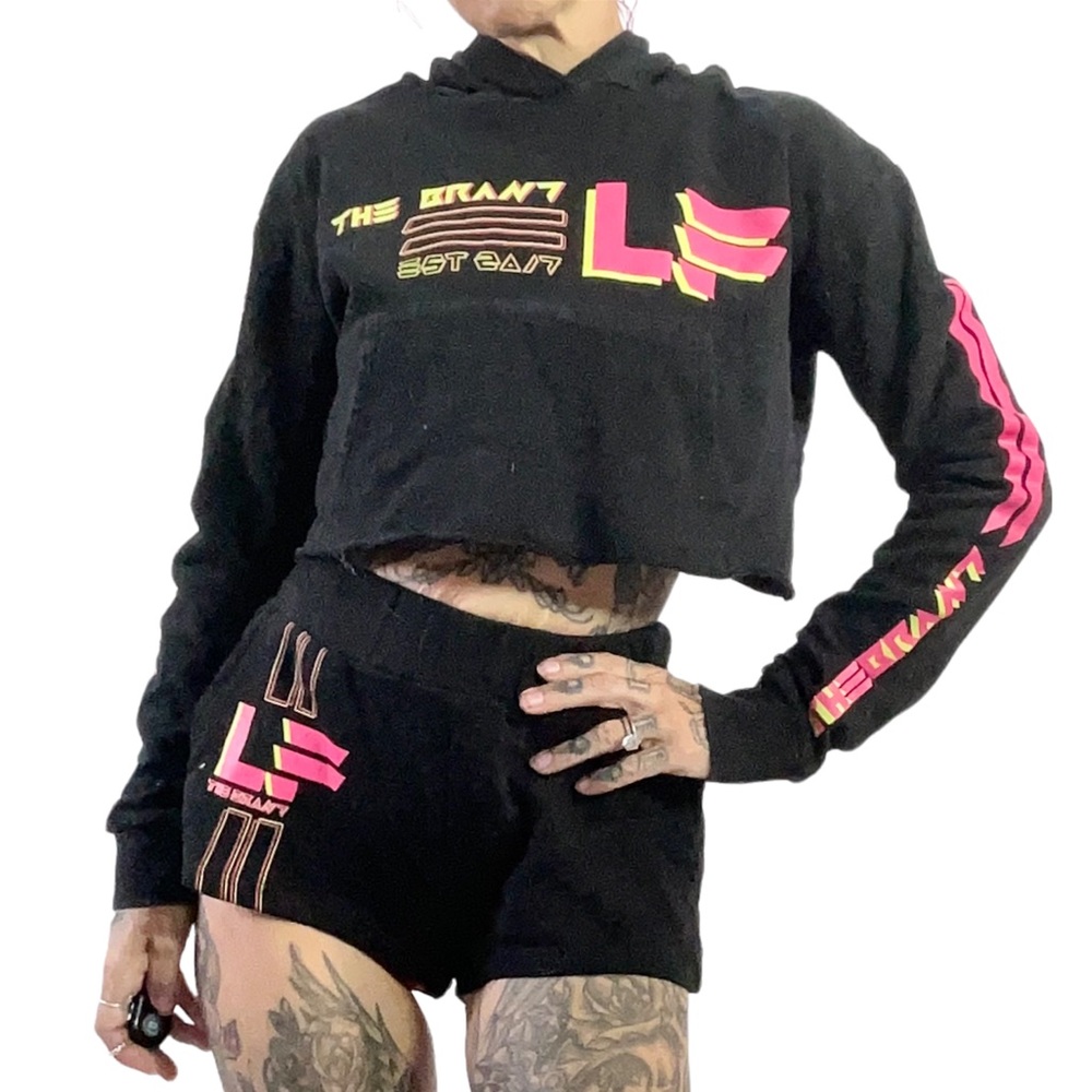 LF Cropped Hoodie Short Shorts Jogger set